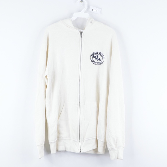 80s Champion Mens XL Pebble Beach Hoodie White